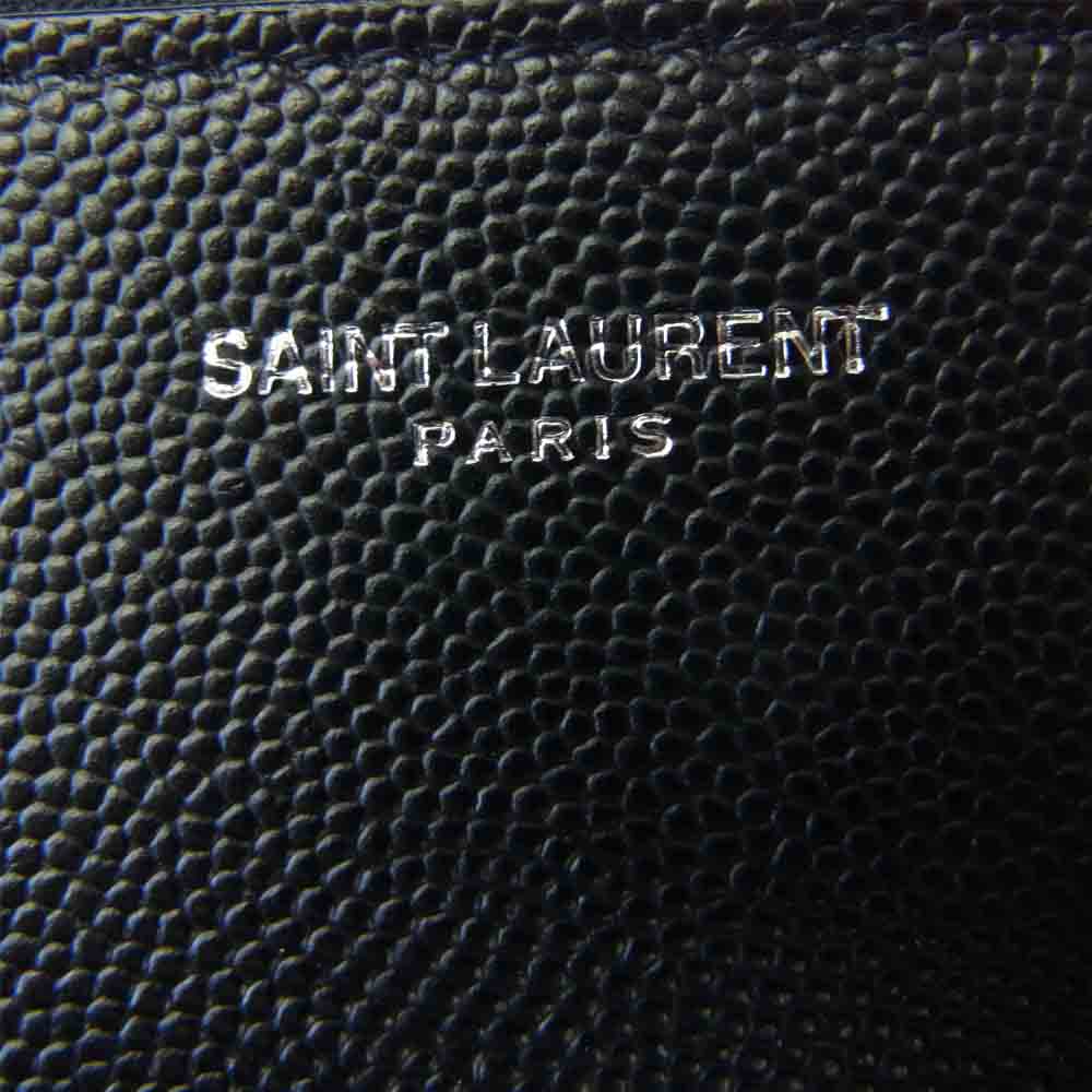 SAINT LAURENT サンローラン GBL397294 0317 ミニ ジップ タブレット スリーブ クラッチ バッグ ブラック系【中古】