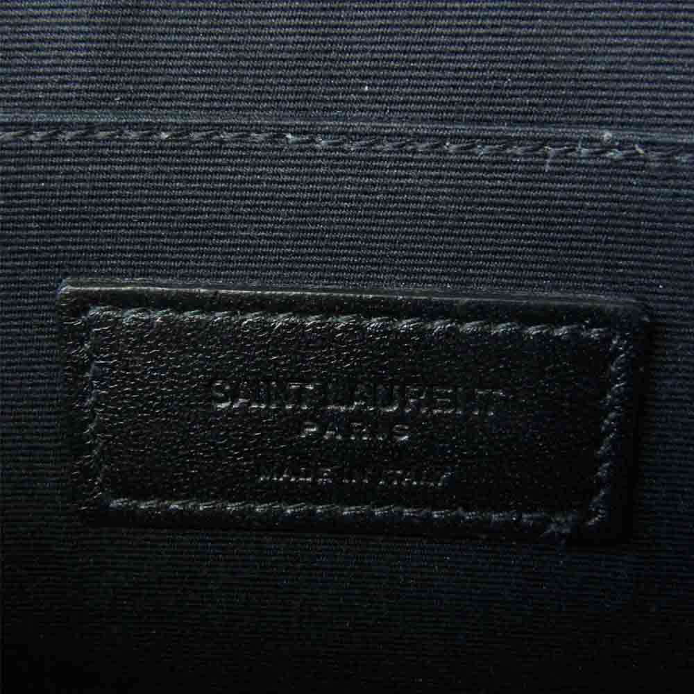 SAINT LAURENT サンローラン GBL397294 0317 ミニ ジップ タブレット スリーブ クラッチ バッグ ブラック系【中古】