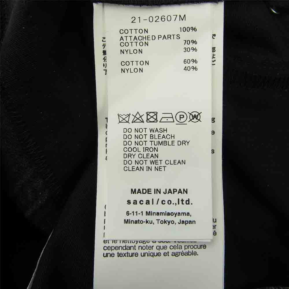 Sacai サカイ 21AW 21-02607M 再構築 裾ジップ ベルテッド デニム パンツ ブラック系【美品】【中古】
