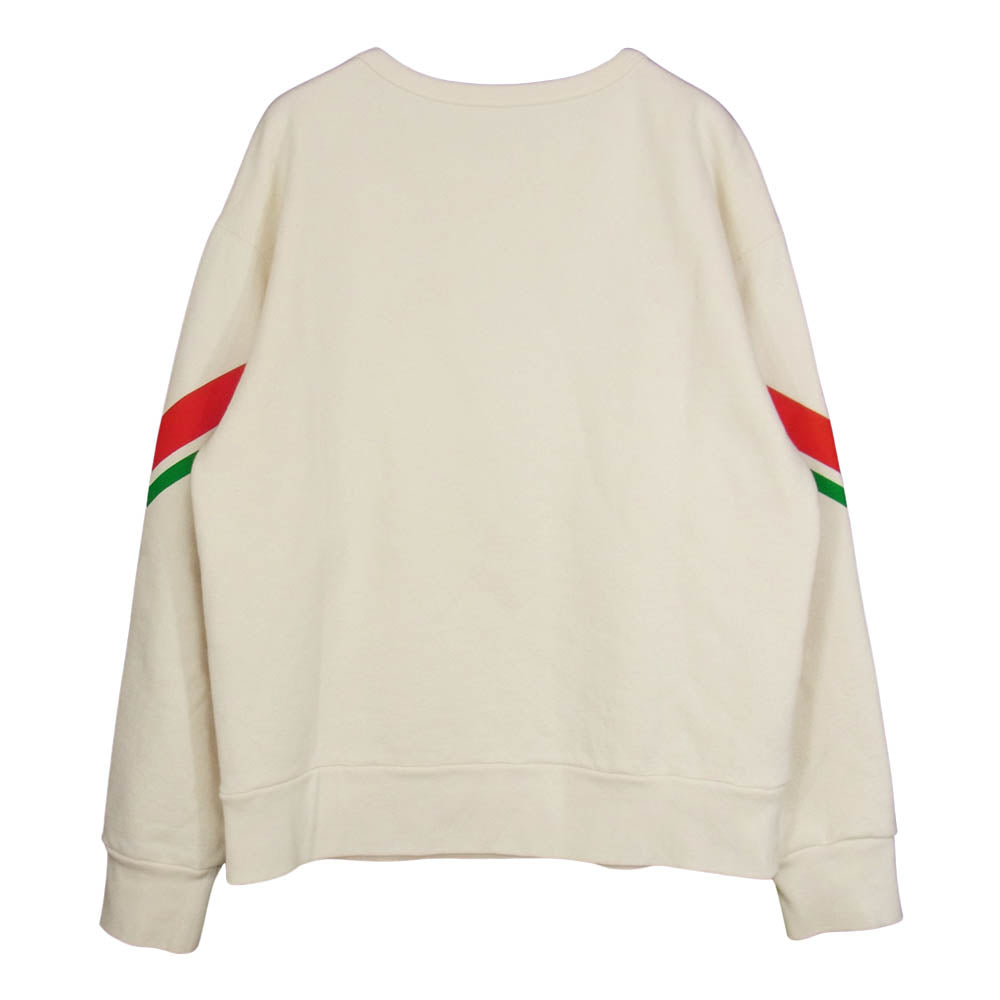 GUCCI グッチ 19AW 475532 国内正規品 GGウェブ ストライプ クルーネック スウェット ホワイト系 S【中古】