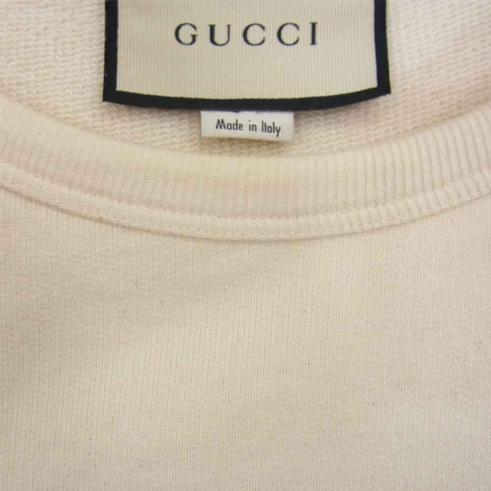 GUCCI グッチ 19AW 475532 国内正規品 GGウェブ ストライプ クルーネック スウェット ホワイト系 S【中古】