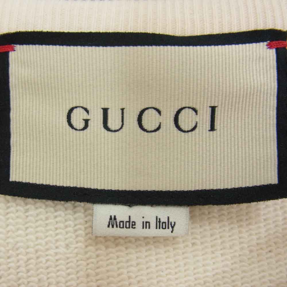 GUCCI グッチ 19AW 475532 国内正規品 GGウェブ ストライプ クルーネック スウェット ホワイト系 S【中古】