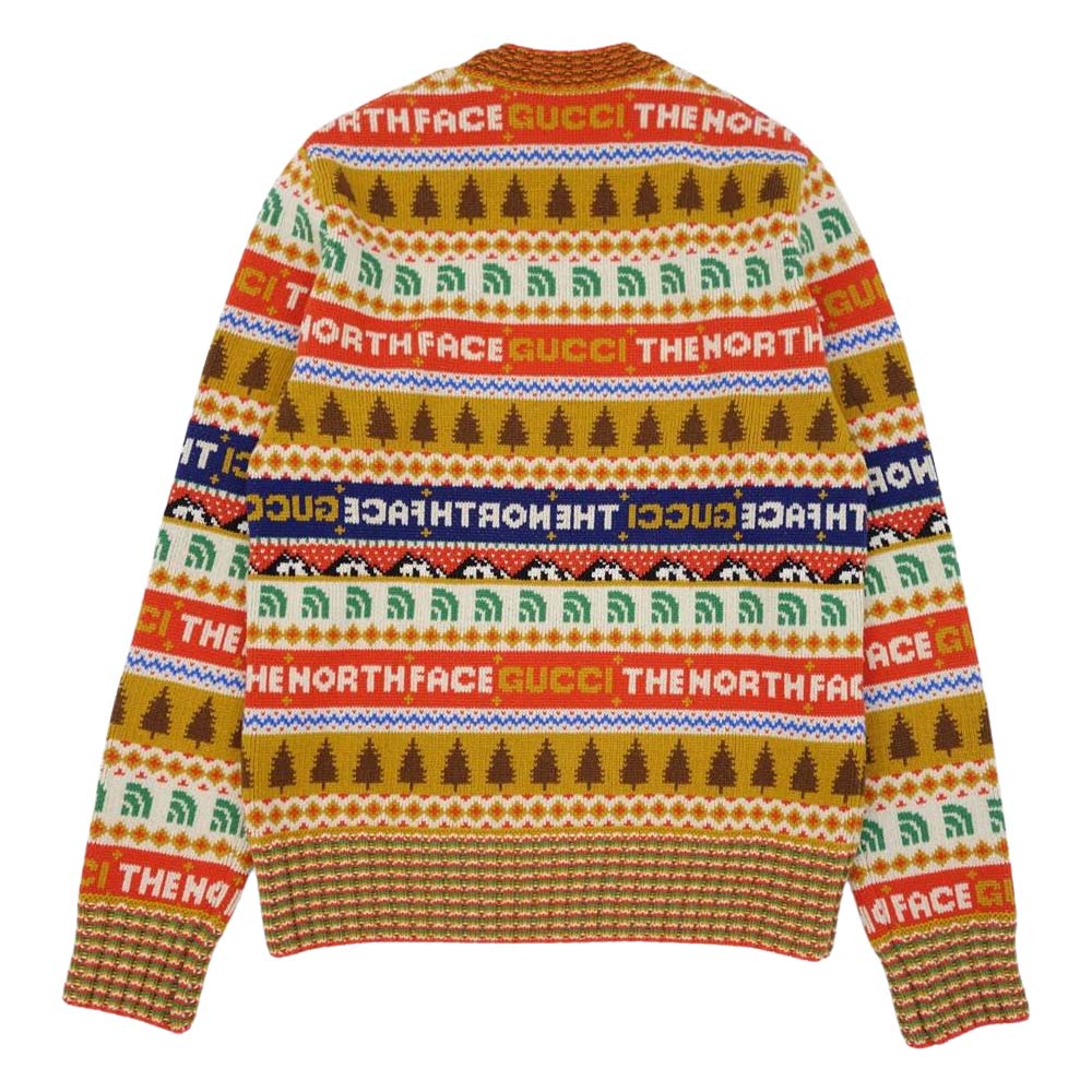 GUCCI グッチ 676853 国内正規品 THE NORTH FACE ノースフェイス Sweater ロゴ ボーダー セーター ニット XS【新古品】【未使用】【中古】