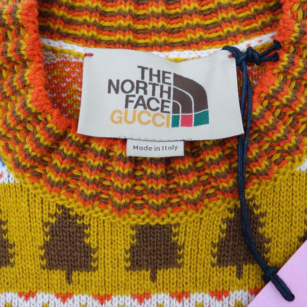 GUCCI グッチ 676853 国内正規品 THE NORTH FACE ノースフェイス Sweater ロゴ ボーダー セーター ニット XS【新古品】【未使用】【中古】