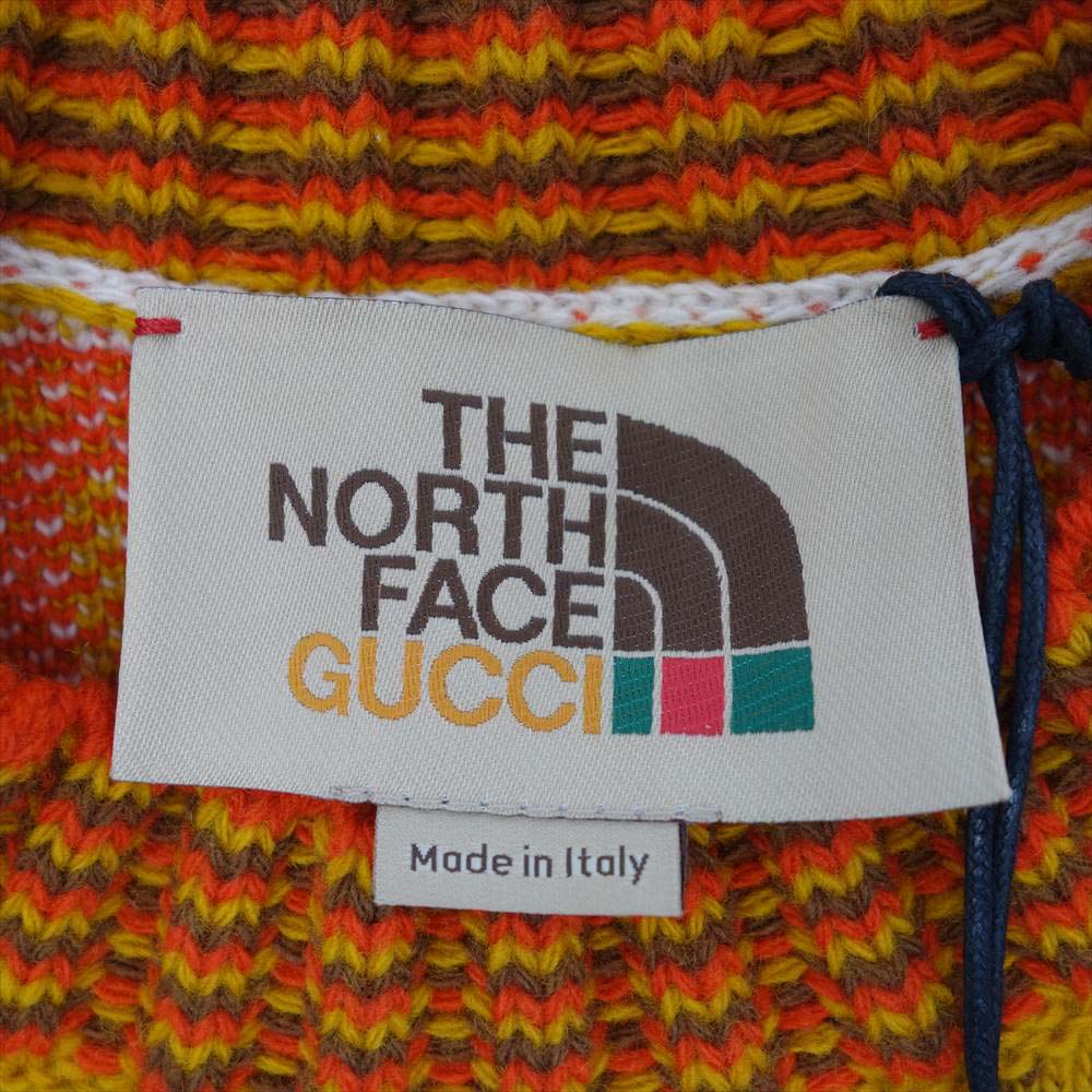 GUCCI グッチ 676853 国内正規品 THE NORTH FACE ノースフェイス Sweater ロゴ ボーダー セーター ニット XS【新古品】【未使用】【中古】