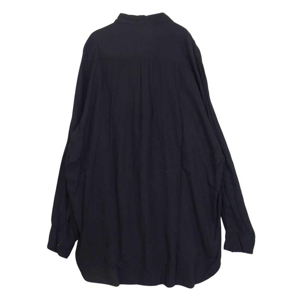 Yohji Yamamoto ヨウジヤマモト POUR HOMME プールオム オーバーサイズ レーヨン シャツ ブラック系 M【中古】