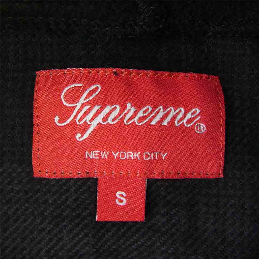 Supreme シュプリーム 18AW Hooded Jacquard Flannel Shirt フード ジャガード フランネル シャツ ブラック系 S【中古】