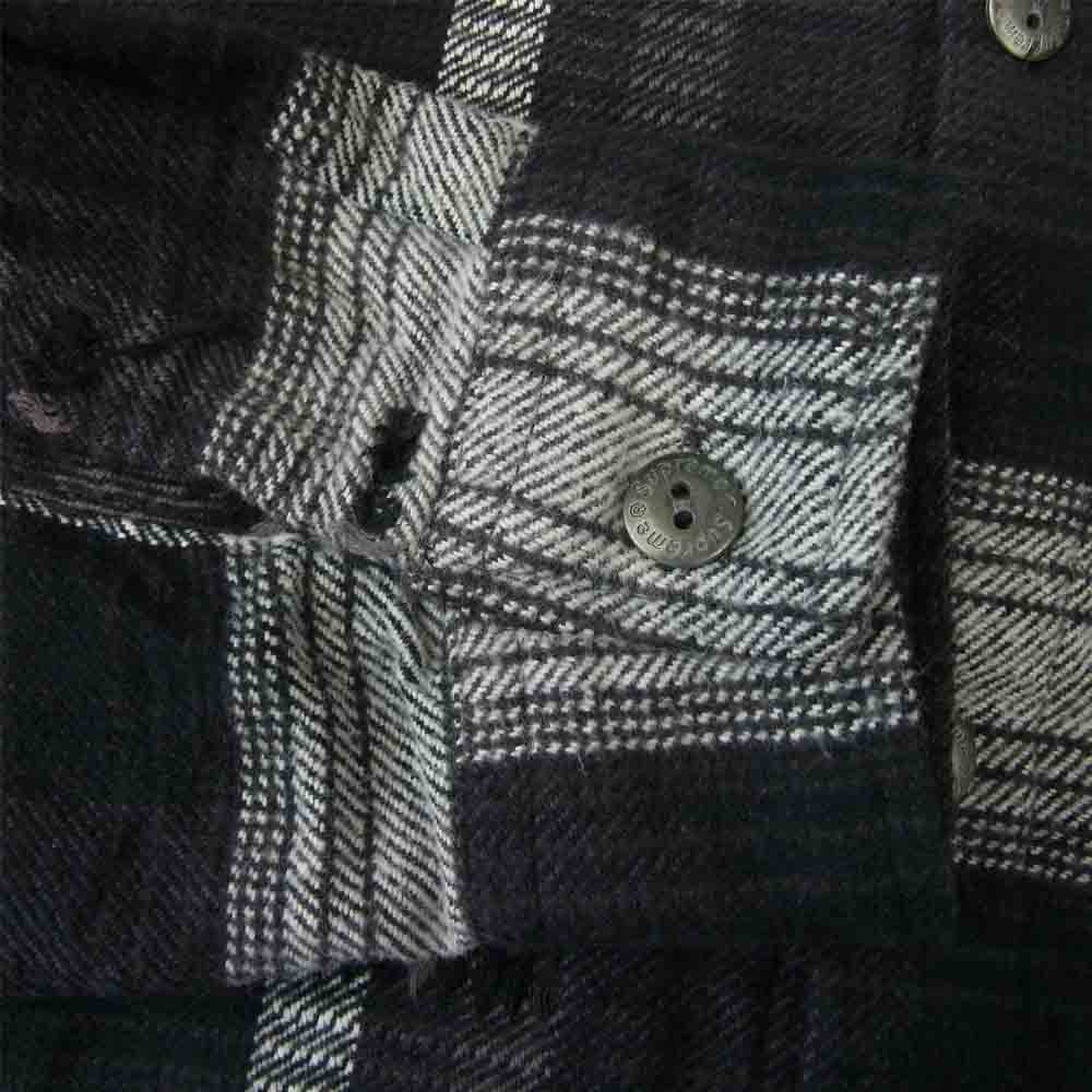 Supreme シュプリーム 18AW Hooded Jacquard Flannel Shirt フード ジャガード フランネル シャツ ブラック系 S【中古】
