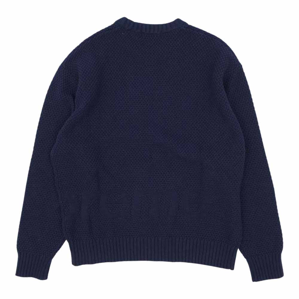 Supreme シュプリーム 20AW Textured Small Box Sweater クルーネック セーター ネイビー系 S【中古】