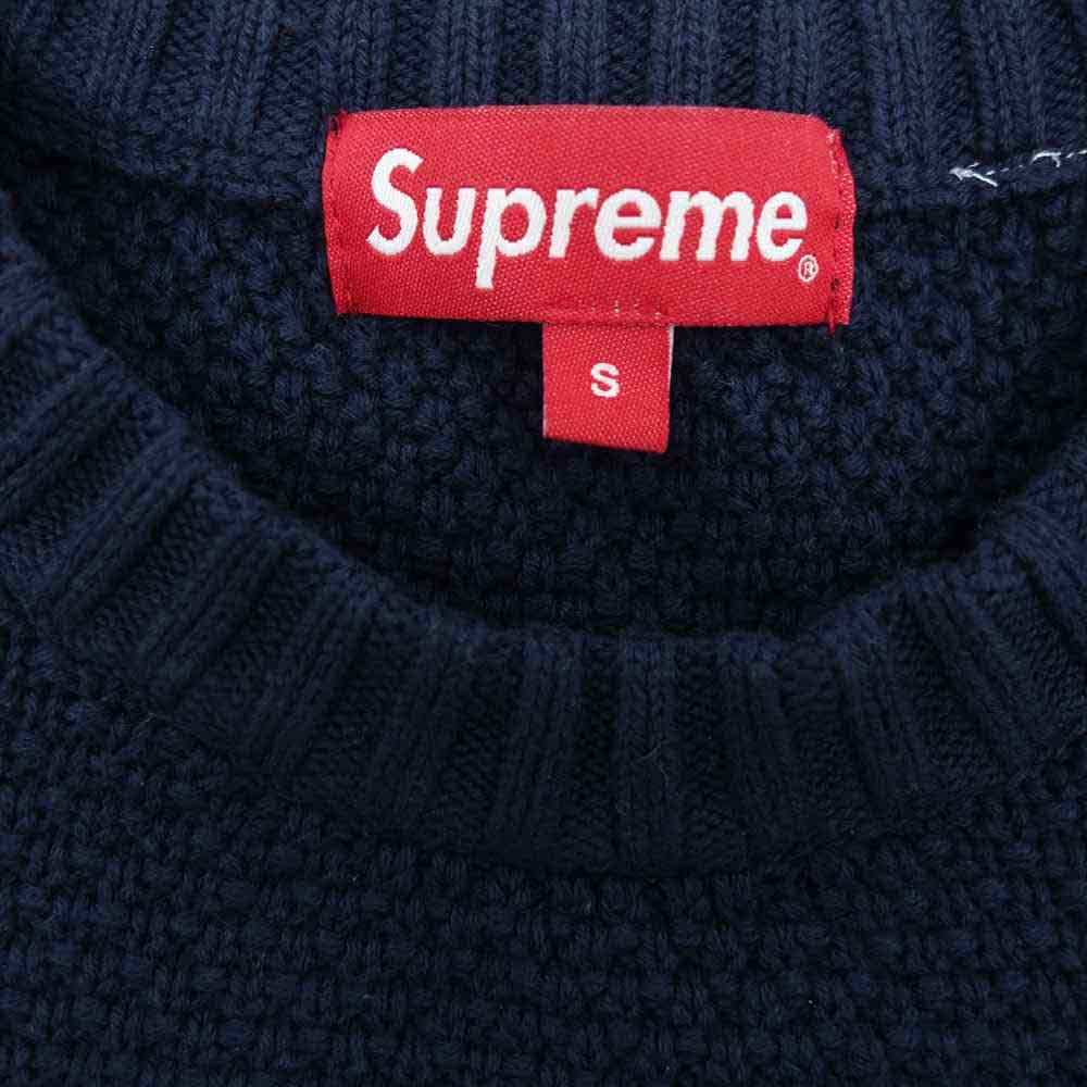 Supreme シュプリーム 20AW Textured Small Box Sweater クルーネック セーター ネイビー系 S【中古】
