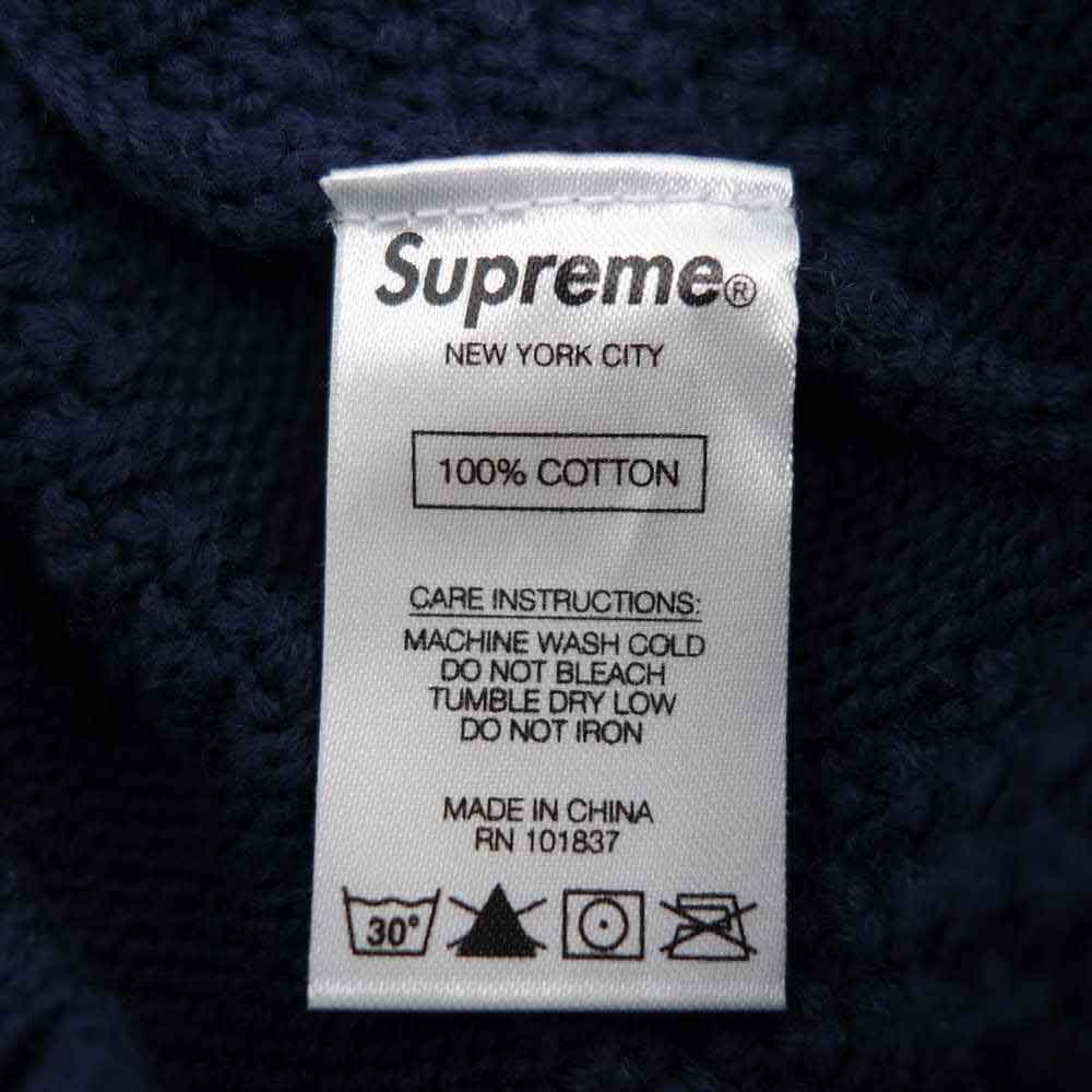 Supreme シュプリーム 20AW Textured Small Box Sweater クルーネック セーター ネイビー系 S【中古】