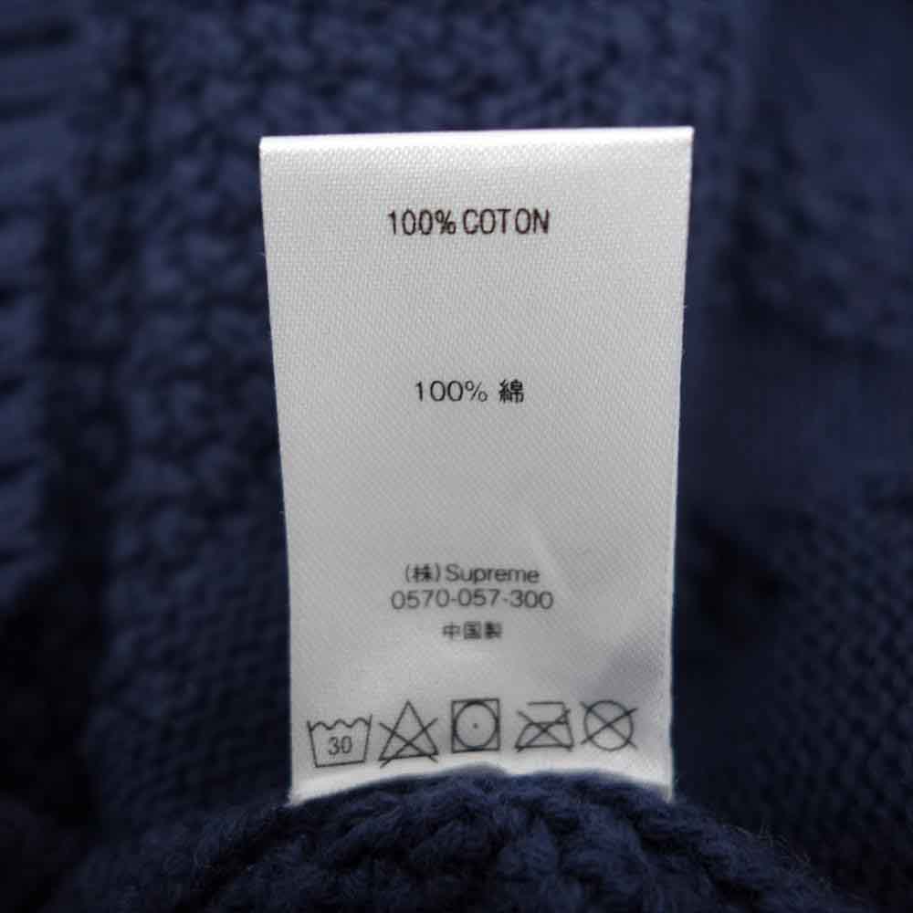 Supreme シュプリーム 20AW Textured Small Box Sweater クルーネック セーター ネイビー系 S【中古】