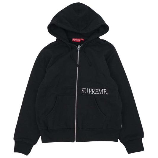 Supreme シュプリーム 19AW Thermal Zip Up Hooded Sweatshirt サーマル ジップ アップ パーカー ブラック系 ホワイト系 S【中古】