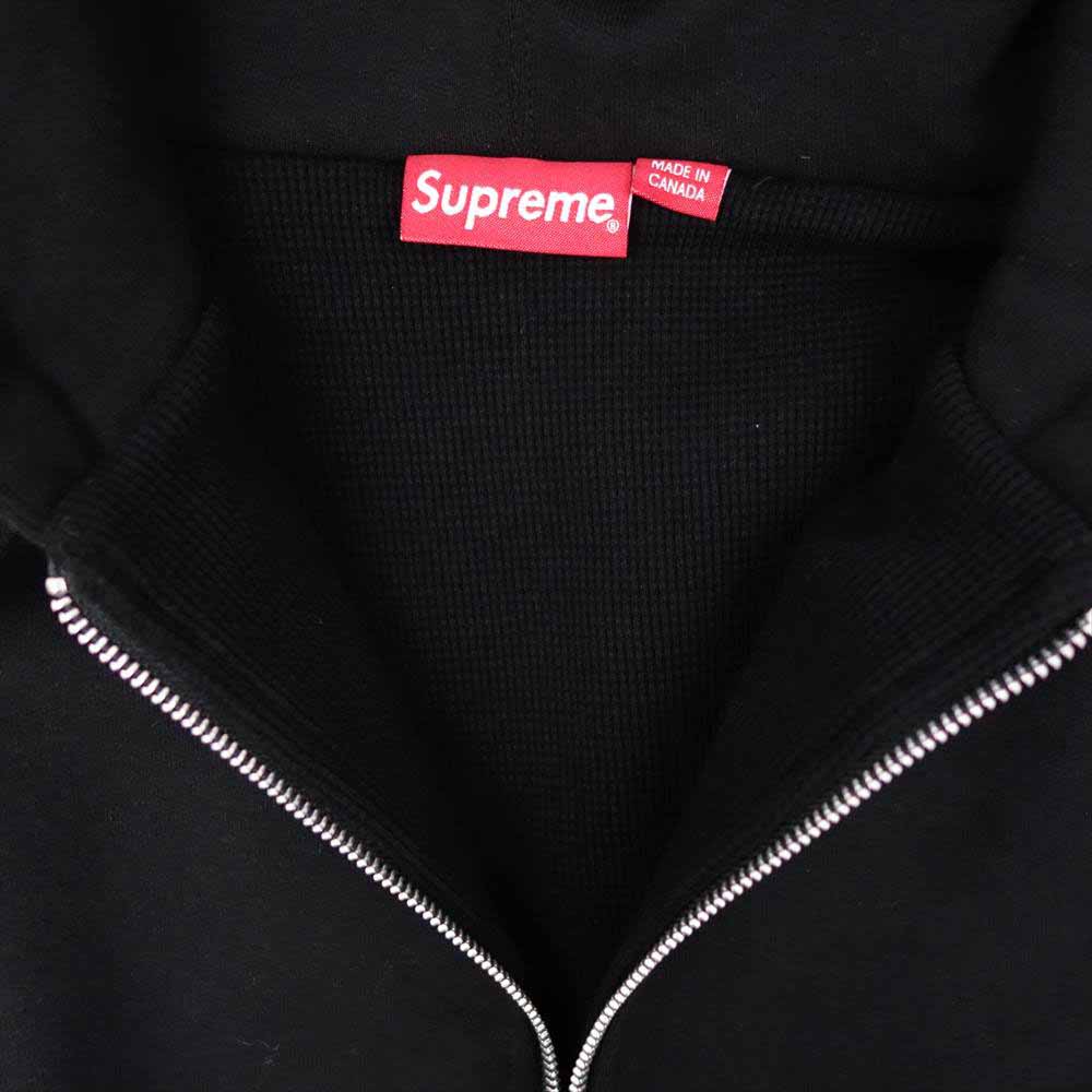 Supreme シュプリーム 19AW Thermal Zip Up Hooded Sweatshirt サーマル ジップ アップ パーカー ブラック系 ホワイト系 S【中古】