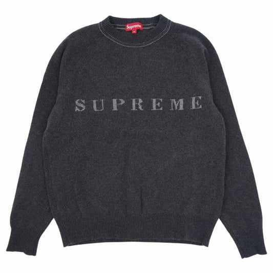 Supreme シュプリーム 20AW Stone Washed Sweater ストーン ウォッシュド ロゴ セーター グレー系 チャコール系 M【中古】
