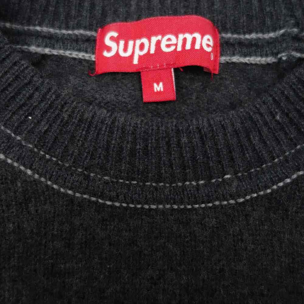 Supreme シュプリーム 20AW Stone Washed Sweater ストーン ウォッシュド ロゴ セーター グレー系 チャコール系 M【中古】