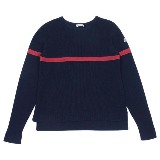 MONCLER モンクレール 国内正規品 MAGLIONE TRICOT GIROCOLLO ニット ネイビー系 L【中古】