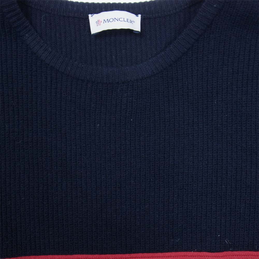 MONCLER モンクレール 国内正規品 MAGLIONE TRICOT GIROCOLLO ニット ネイビー系 L【中古】