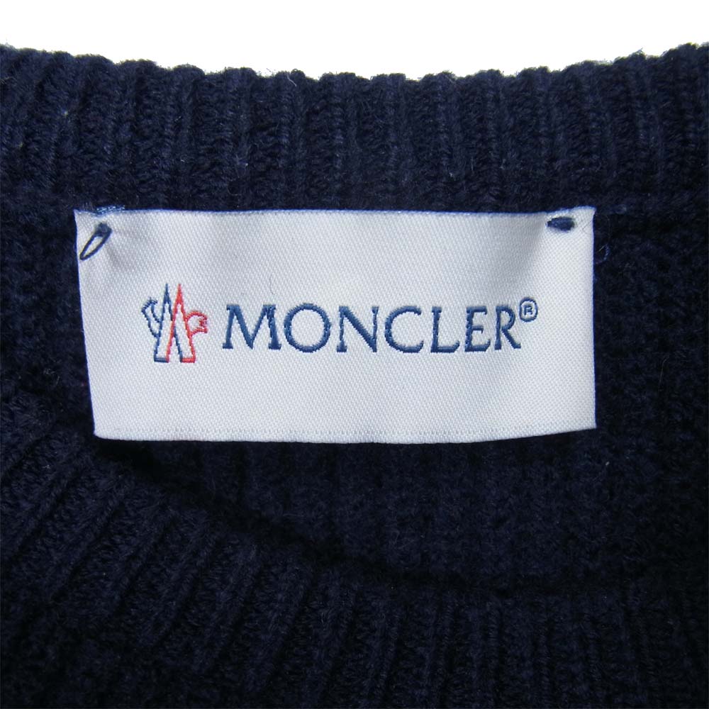 MONCLER モンクレール 国内正規品 MAGLIONE TRICOT GIROCOLLO ニット ネイビー系 L【中古】