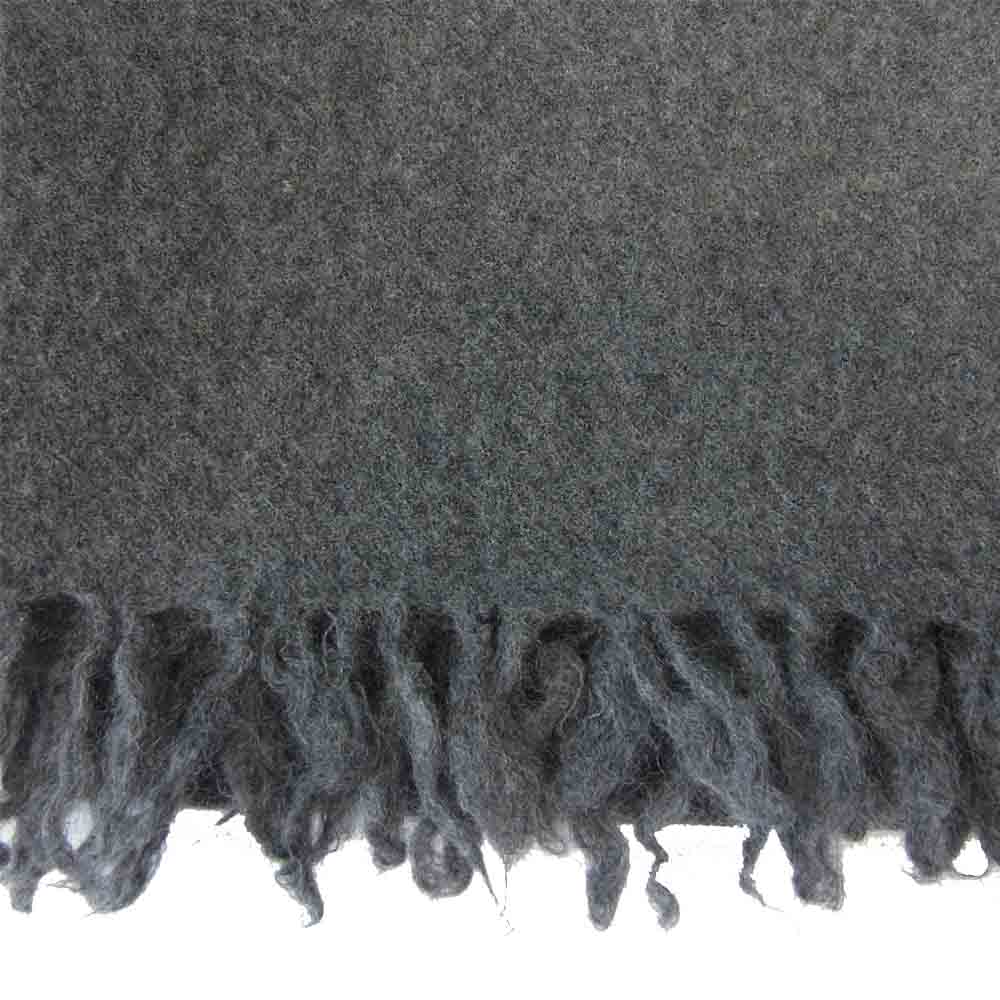 COMME des GARCONS コムデギャルソン HOMME オム HD-K401 縮絨ウール フリンジ マフラー グレー系【美品】【中古】