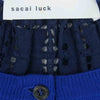 Sacai サカイ 15AW 15AWLU1032 LUCK ラック バック レース切替 カーディガン ウール コットン ブルー系 1【中古】