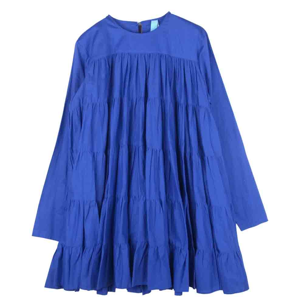 マーレット 75N17L TOMORROWLAND トゥモローランド別注  SOLIMAN DRESS ティアード ワンピース ブルー系 XS【新古品】【未使用】【中古】