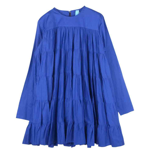 マーレット 75N17L TOMORROWLAND トゥモローランド別注  SOLIMAN DRESS ティアード ワンピース ブルー系 XS【新古品】【未使用】【中古】