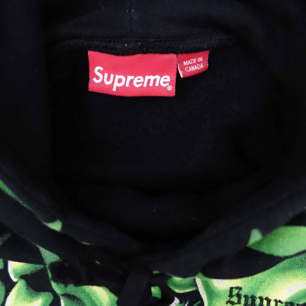 Supreme シュプリーム 18SS Skull Pile Hooded Sweatshirt スカルパイルプルオーバーパーカー ライトグリーン系 ブラック系 XL【中古】
