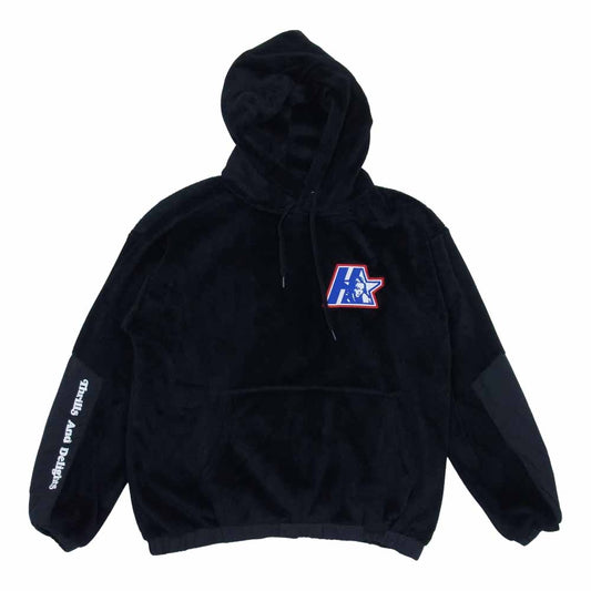 HYSTERIC GLAMOUR ヒステリックグラマー 01203CF06 STAR WOMAN アップリケ オーバーサイズ パーカー ブラック系 FREE【中古】