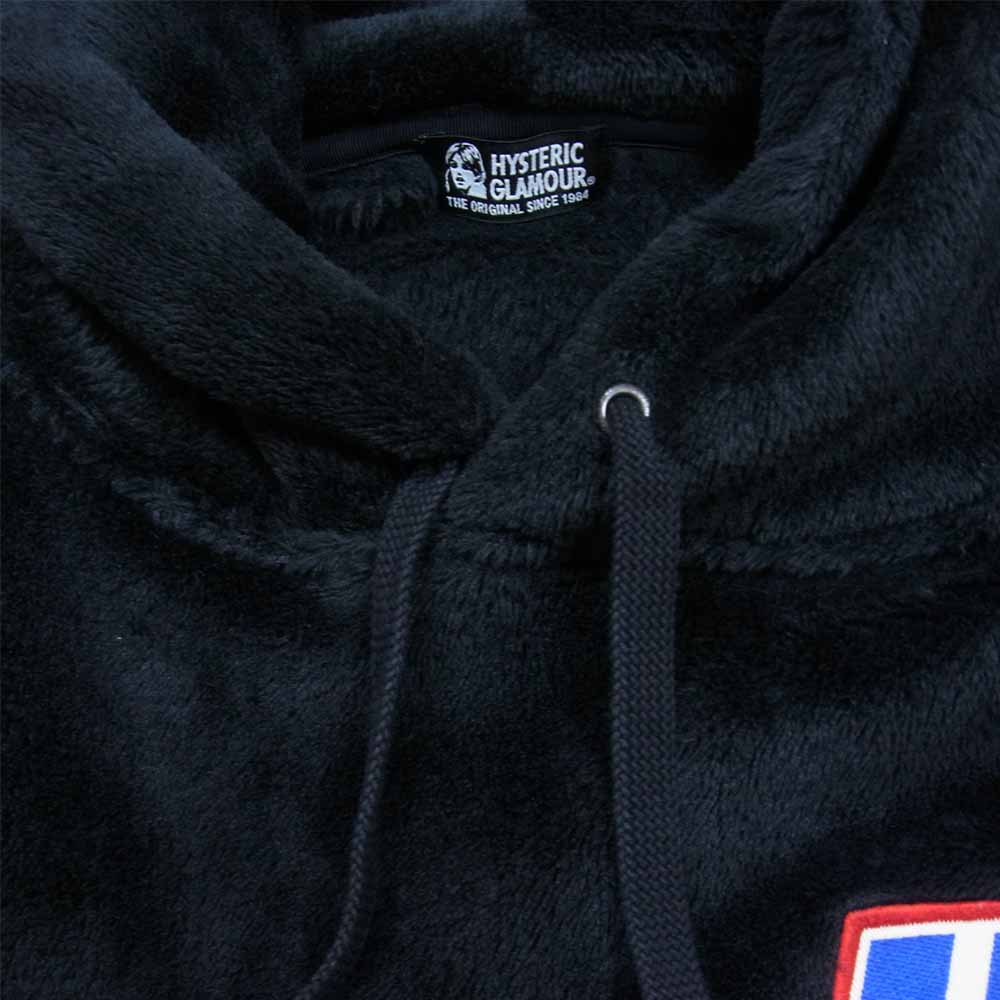 HYSTERIC GLAMOUR ヒステリックグラマー 01203CF06 STAR WOMAN アップリケ オーバーサイズ パーカー ブラック系 FREE【中古】
