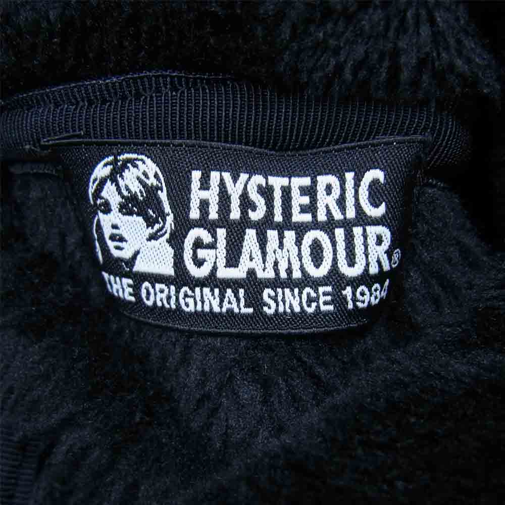 HYSTERIC GLAMOUR ヒステリックグラマー 01203CF06 STAR WOMAN アップリケ オーバーサイズ パーカー ブラック系 FREE【中古】