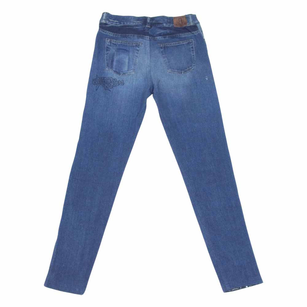 HYSTERIC GLAMOUR ヒステリックグラマー 21AW 01211CP02 WHISKY柄 リバーシブル 転写 スウェット パンツ インディゴブルー系 FREE【美品】【中古】