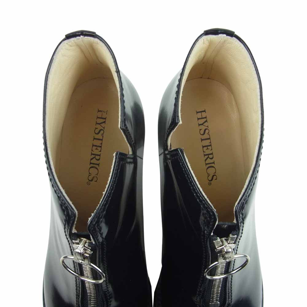 HYSTERIC GLAMOUR ヒステリックグラマー 0551QS01 CENTER ZIP センタージップ アンクルブーツ ブラック系 24cm【新古品】【未使用】【中古】