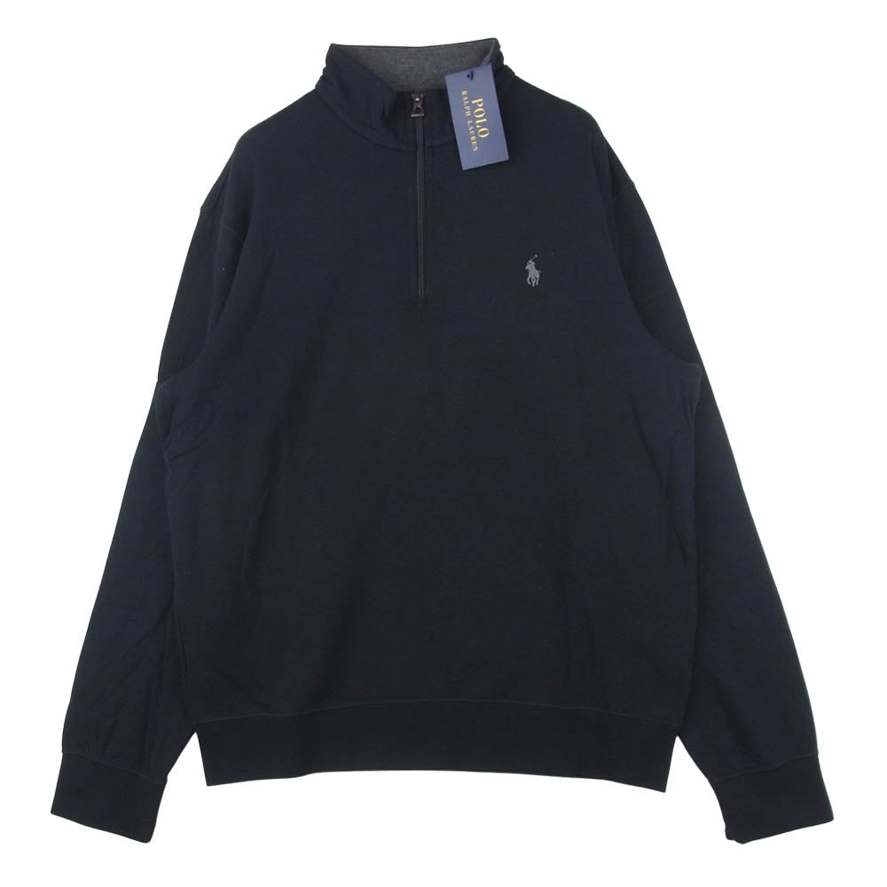 POLO RALPH LAUREN ポロ・ラルフローレン 国内正規品 ハーフジップ L/S 長袖 カットソー ブラック系 M【極上美品】【中古】