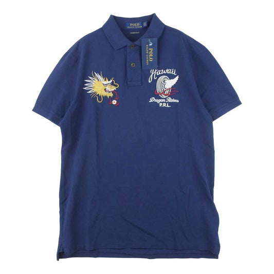 POLO RALPH LAUREN ポロ・ラルフローレン 国内正規品 Dragon Riders 刺繍 半袖 ポロ スカポロ シャツ ネイビー系 M【極上美品】【中古】