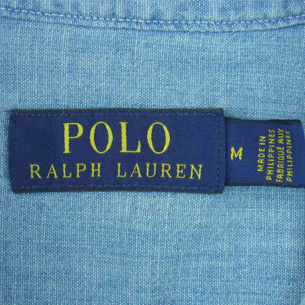 POLO RALPH LAUREN ポロ・ラルフローレン 国内正規品 RL-93 S/S 半袖 シャンブレー シャツ インディゴブルー系 M【極上美品】【中古】