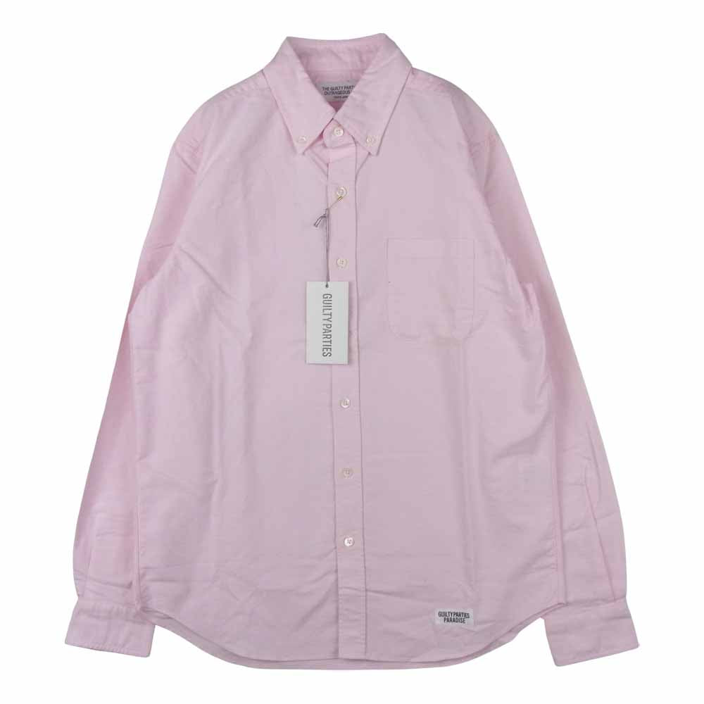 WACKO MARIA ワコマリア 16FW-WMS-BD01 オックスフォード BD ボタンダウン 長袖 シャツ 日本製 ピンク系 L【中古】