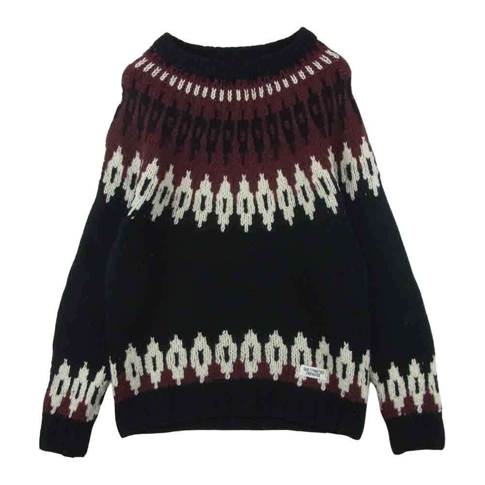 WACKO MARIA ワコマリア 17FW-WHK-KN08 NORDICK SWEATER ノルディック セーター ニット ブラック系 M【中古】