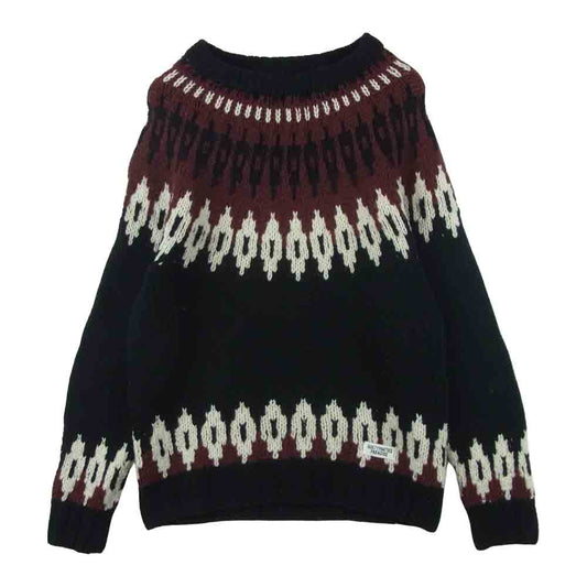 WACKO MARIA ワコマリア 17FW-WHK-KN08 NORDICK SWEATER ノルディック セーター ニット ブラック系 M【中古】