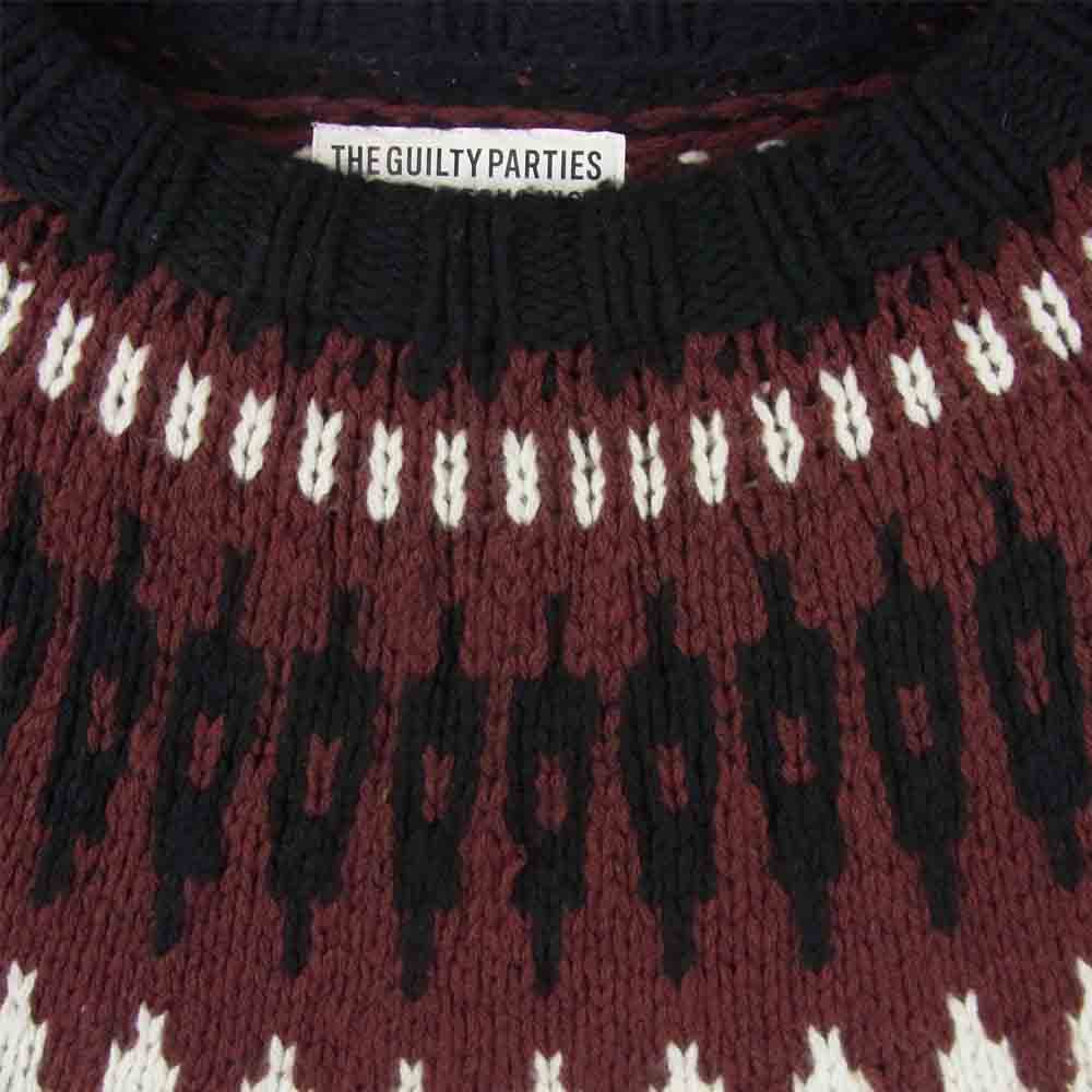 WACKO MARIA ワコマリア 17FW-WHK-KN08 NORDICK SWEATER ノルディック セーター ニット ブラック系 M【中古】