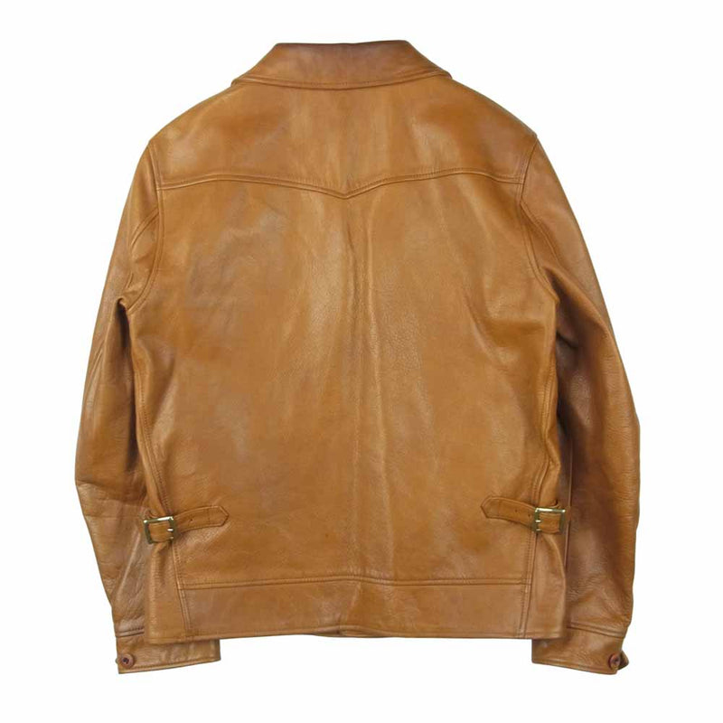 ORGUEIL オルゲイユ OR-4002B Cossack Jacket コサックジャケット ショールカラー レザー ジャケット ブラウン系 38【中古】