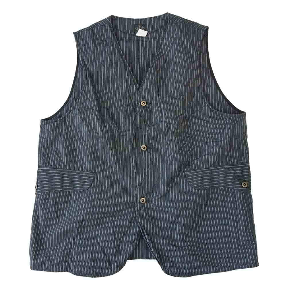 POST OVERALLS ポストオーバーオールズ ROYAL TRAVELER VEST ロイヤル トラベラー 中綿 ベスト ブラック系 L【中古】