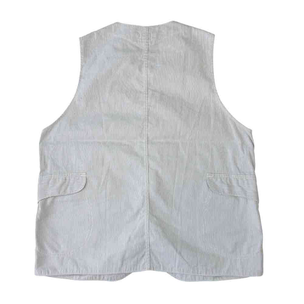 POST OVERALLS ポストオーバーオールズ ROYAL TRAVELER VEST ロイヤル トラベラー ストライプ ベスト ブルー系 L【中古】