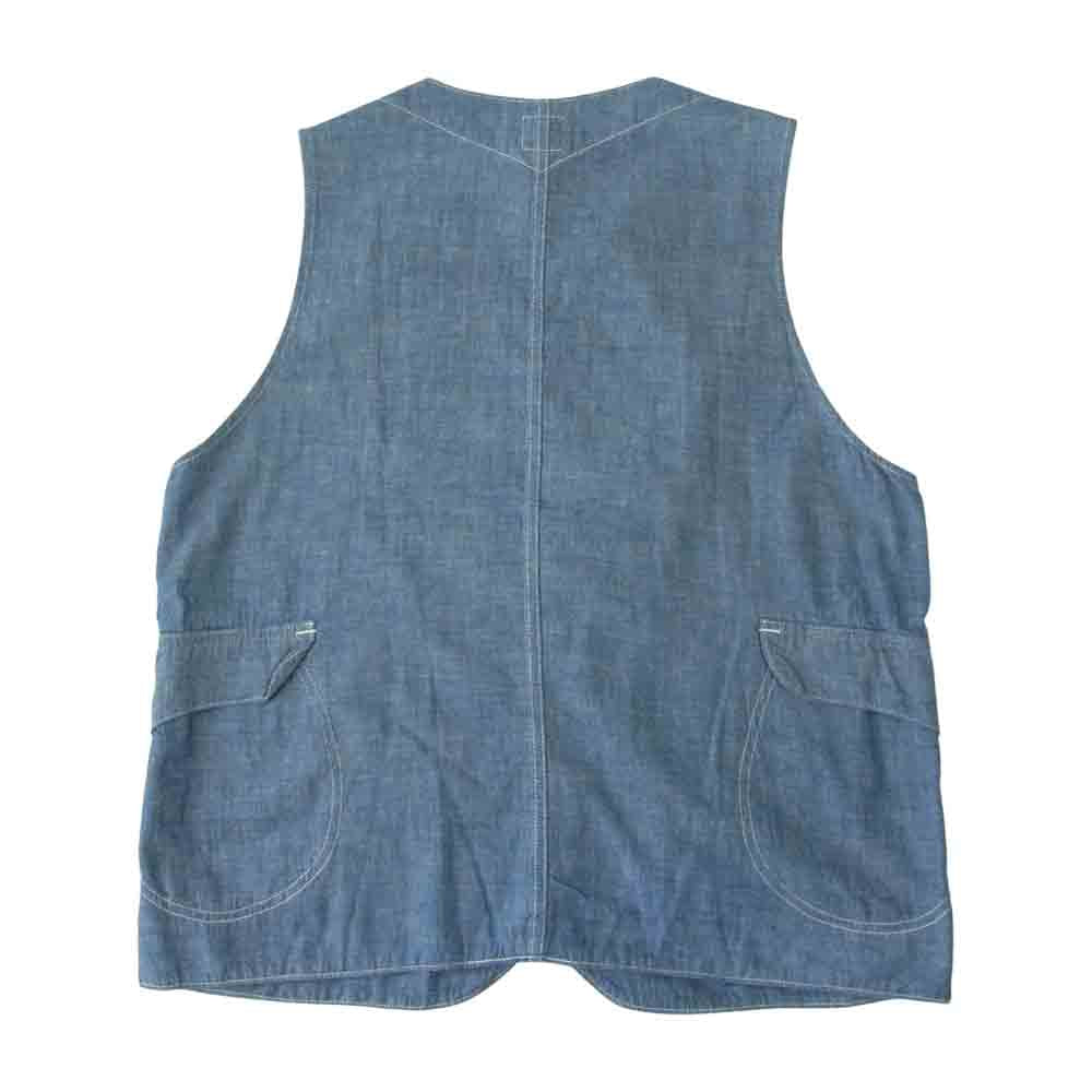 POST OVERALLS ポストオーバーオールズ 3104-CL3 ROYAL TRAVELER VEST ロイヤル トラベラー シャンブレー ベスト インディゴブルー系 L【中古】