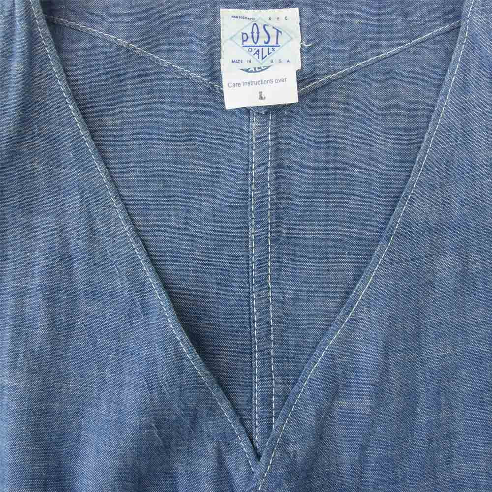 POST OVERALLS ポストオーバーオールズ 3104-CL3 ROYAL TRAVELER VEST ロイヤル トラベラー シャンブレー ベスト インディゴブルー系 L【中古】