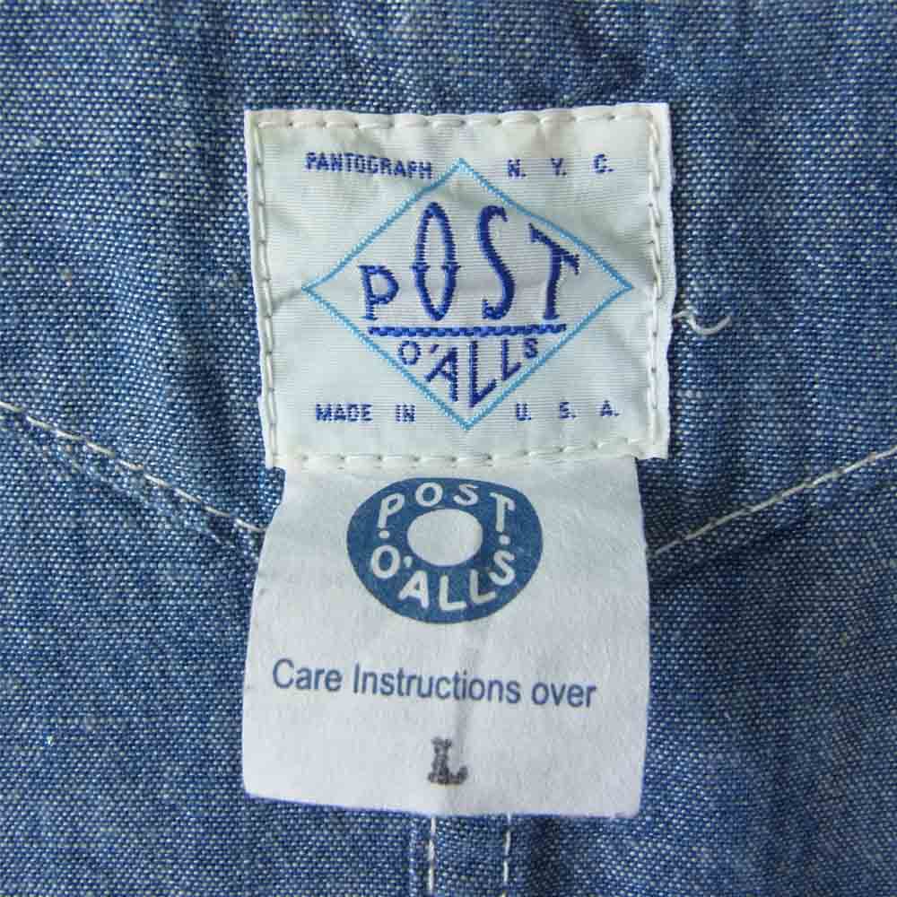 POST OVERALLS ポストオーバーオールズ 3104-CL3 ROYAL TRAVELER VEST ロイヤル トラベラー シャンブレー ベスト インディゴブルー系 L【中古】