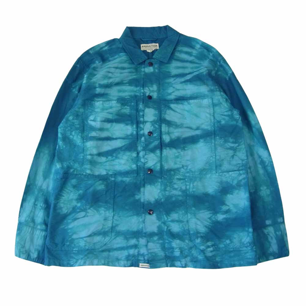 SASAFRAS ササフラス Transplant Jacket トランス プラント かご染め カバーオール ジャケット ブルー系 XL【中古】