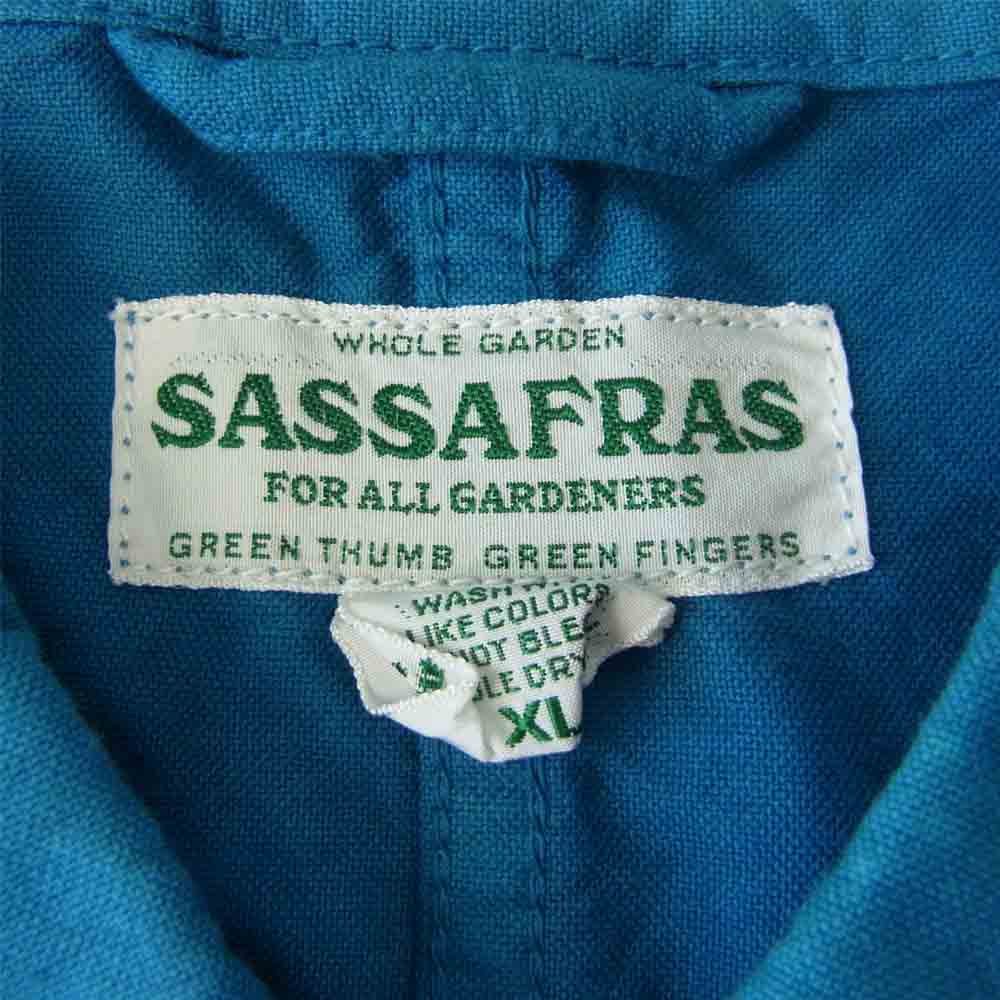 SASAFRAS ササフラス Transplant Jacket トランス プラント かご染め カバーオール ジャケット ブルー系 XL【中古】