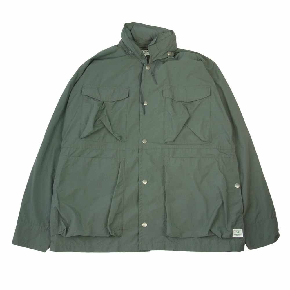 SASAFRAS ササフラス Digs Crew Jacket Nylon ディグス クルー ジャケット ナイロン カーキ系 XL【美品】【中古】
