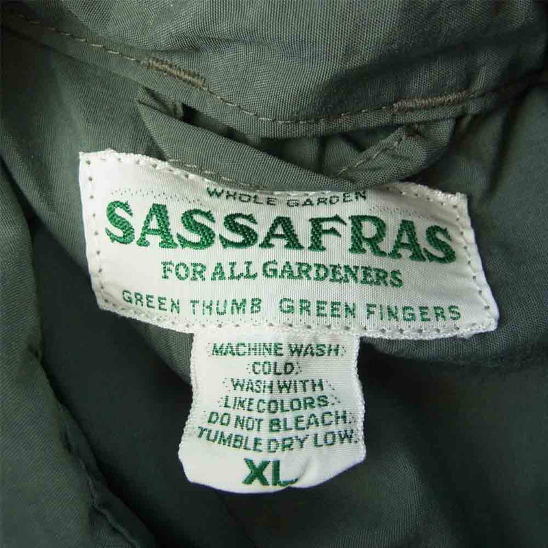 SASAFRAS ササフラス Digs Crew Jacket Nylon ディグス クルー ジャケット ナイロン カーキ系 XL【美品】【中古】